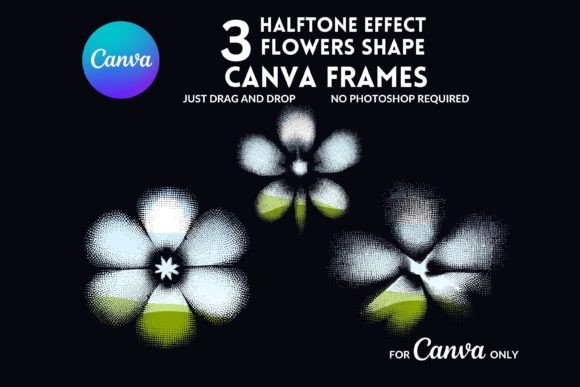 3 Elegant Halftone Flower Canva Frame: A Strategic Design Tool for Modern Creatives
