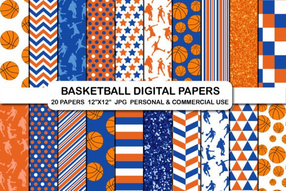 Basketball Sports Digital Papers Pattern: A Versatile Tool for Creative Projects