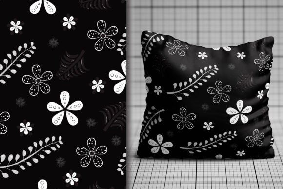 Black and White Floral Pattern Design