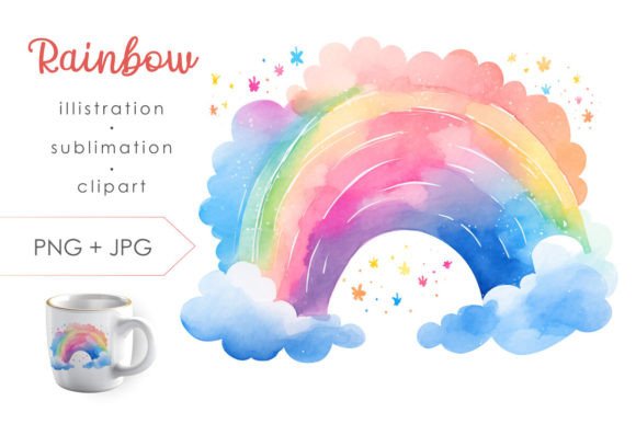 Colorful Rainbow PNG Clipart Sublimation: A Versatile Design Element for Creative Projects