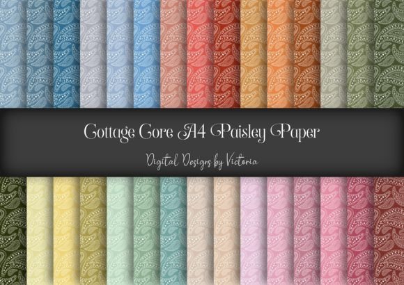 Cottage Core Paisley A4 Digital Paper