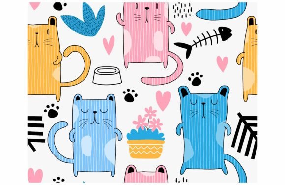 Cute Cat Pattern: A Versatile Design Asset for Modern Creatives and Businesses