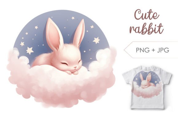 Cute Sleep Bunny Illustration and Clipart: A Versatile Digital Asset for Designers and Creators