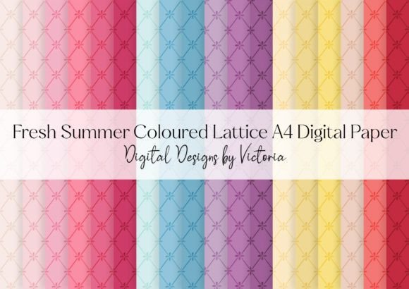 Fresh Summer Coloured Floral Lattice A4