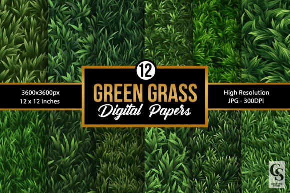 Green Grass Pattern Digital Papers