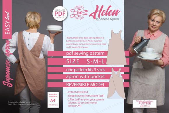 Japanese Apron Pattern Size S M L: A Versatile Sewing Project for Every Skill Level