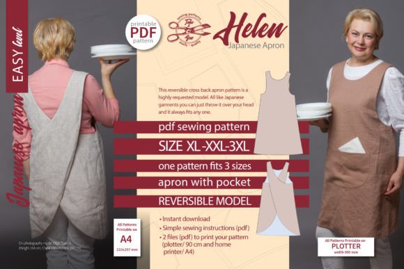 Japanese Apron Pattern Size XL XXL 3XL: A Versatile Choice for Every Sewing Enthusiast