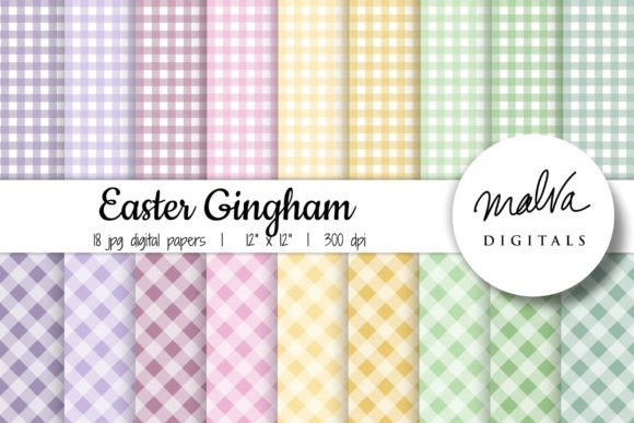 Pastel Easter Colors Gingham and 18 Easter Gingham Digital Paper Pack: A Creative Resource for All Occasions