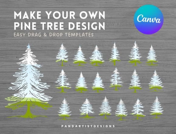 Pine Trees Canva Frame Bundle