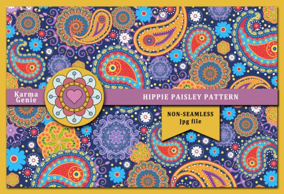 Retro 60s 70s Hippie Paisley Pattern
