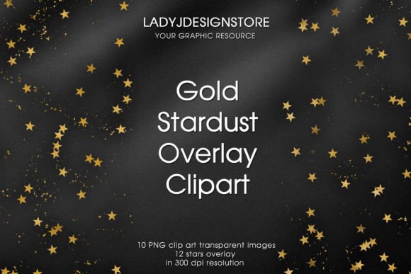 Seamless Gold Stardust Overlays