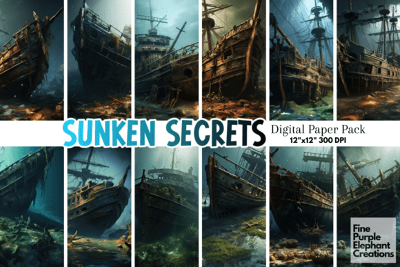 Sunken Ship Pirate Scary Halloween: A Digital Paper Collection for Creative Projects
