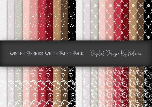 Winter Berries White Paper Pack: A Versatile Digital Resource for Creative Projects